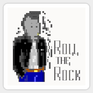 Roll the Rock! Rockabilly Punk Ansi Design Sticker